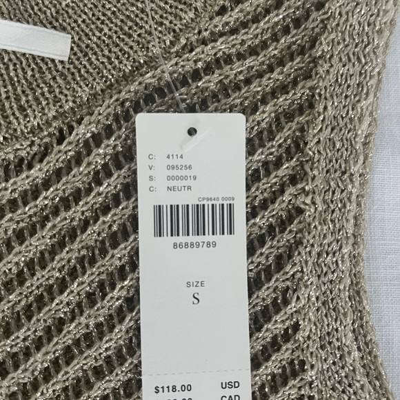 Anthropologie Beige Fringe Skinny Top - Picture 6 of 6